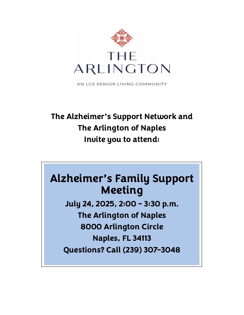 Alzheimer's Family Support Meeting
